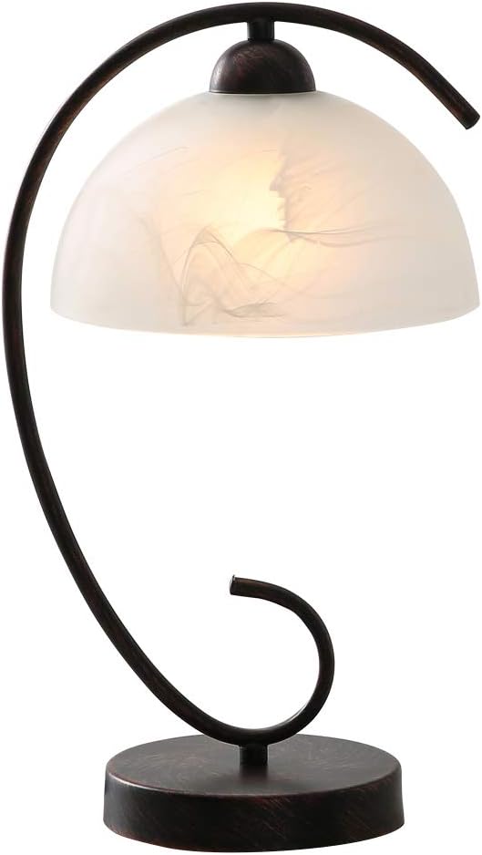 Wееklу Tор Sаlе Horisun Nightstand Table Lamp, Retro Style Metal Stents Desk Lamps with Glass Shade Bedside Table Lamps for Bookcase, Bedroom, Living Room Wееklу Tор Sаlе Horisun Nightstand Table Lamp, Retro Style Metal Stents Desk Lamps with Glass Shade Bedside Table Lamps for Bookcase, Bedroom, Living Room