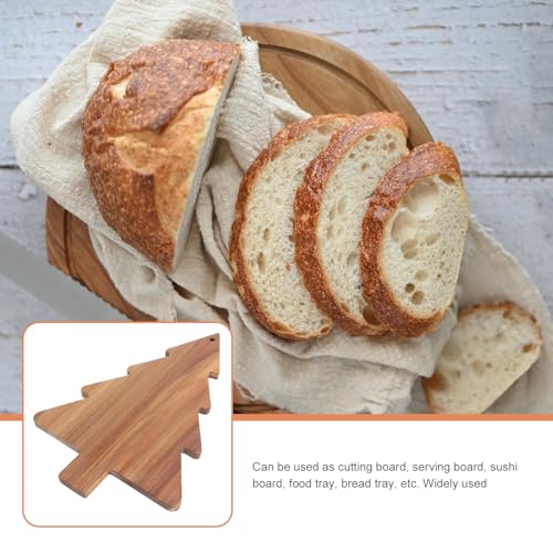 Tabla de Cortar en Forma de Árbol de Navidad, Tabla para Quesos y Embutidos, Tabla de Picar de Madera con Mango Integrado miniatura 3