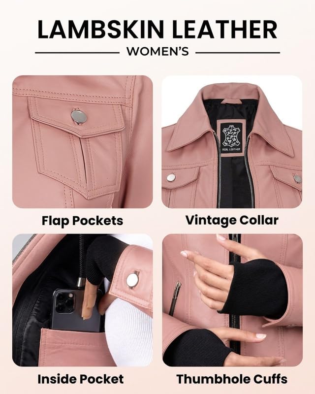 Image of Blingsoul Womens Real Leather Jacket - Asymmetrical Leather Jackets for Women