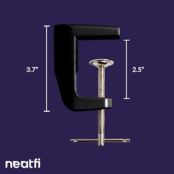 Neatfi Replacement Lamp Clamp w/Screw, 2.5-Inch Capacity (Black)