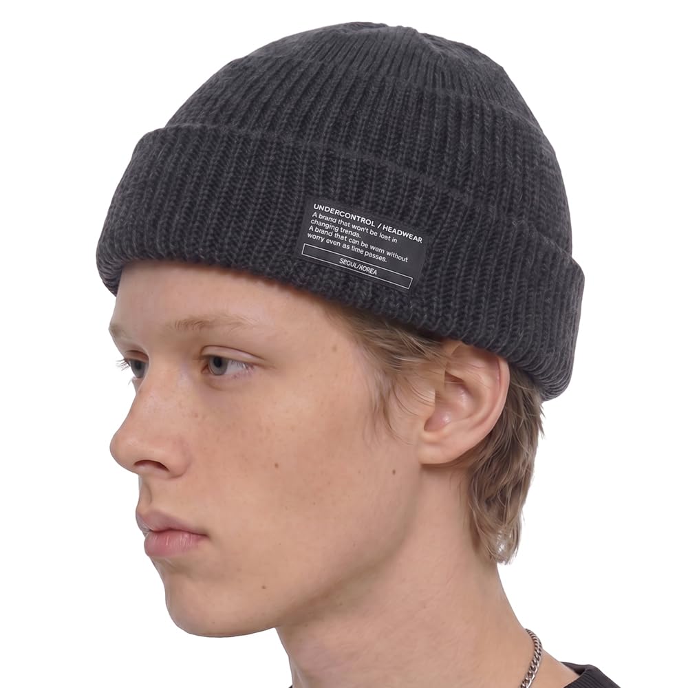 UNDERCONTROL Winter Trawler Fisherman Beanie Men Women Unisex Stylish Plain Docker Skull Hat Roll up Watch Cap Color Pack (Charcoal)