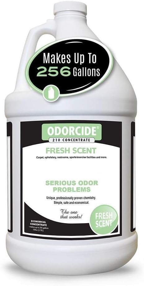 Odorcide Fresh Scent Odor Eliminator Concentrate – Odor Eliminator for Strong Odor on Carpet, Hardwood, & More – Smoke, Sweat, & Pet Odor Eliminator for Home w/Non-Enzymatic Formula, 1 Gallon