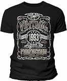 30th Birthday Shirt for Men Gift - Vintage 1993 Aged to Perfection - Black-001-XL