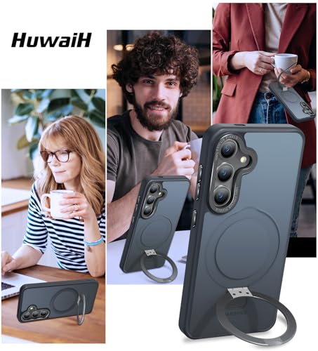 HuwaiH Magnetic Stand Case for Samsung Galaxy S24 Plus, Black by HuwaiH - Used condition - Image 8