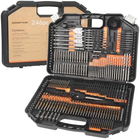ENERTWIST Drill Bit Set, 246PCS Drill Bits, Driver Set with Portable Case