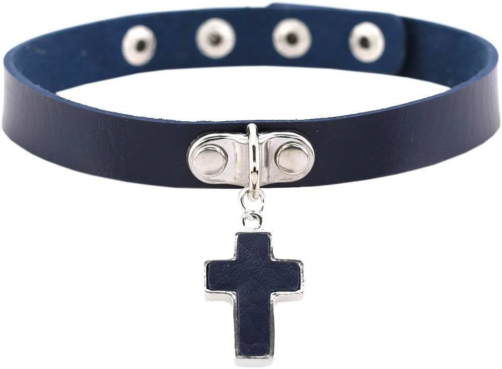 Amazon | YiyiLai バンク風 チョーカー レディース 太め レザー