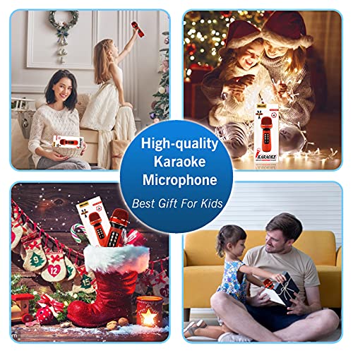 Karaoke Microphone Bluetooth, 7-In-1 Portable Karaoke Wireless Microphone Handheld Mic Speaker Singing Home Party Birthday Wedding For All Smartphones Gift For Kids, Friends, Families (Black) #TOP6