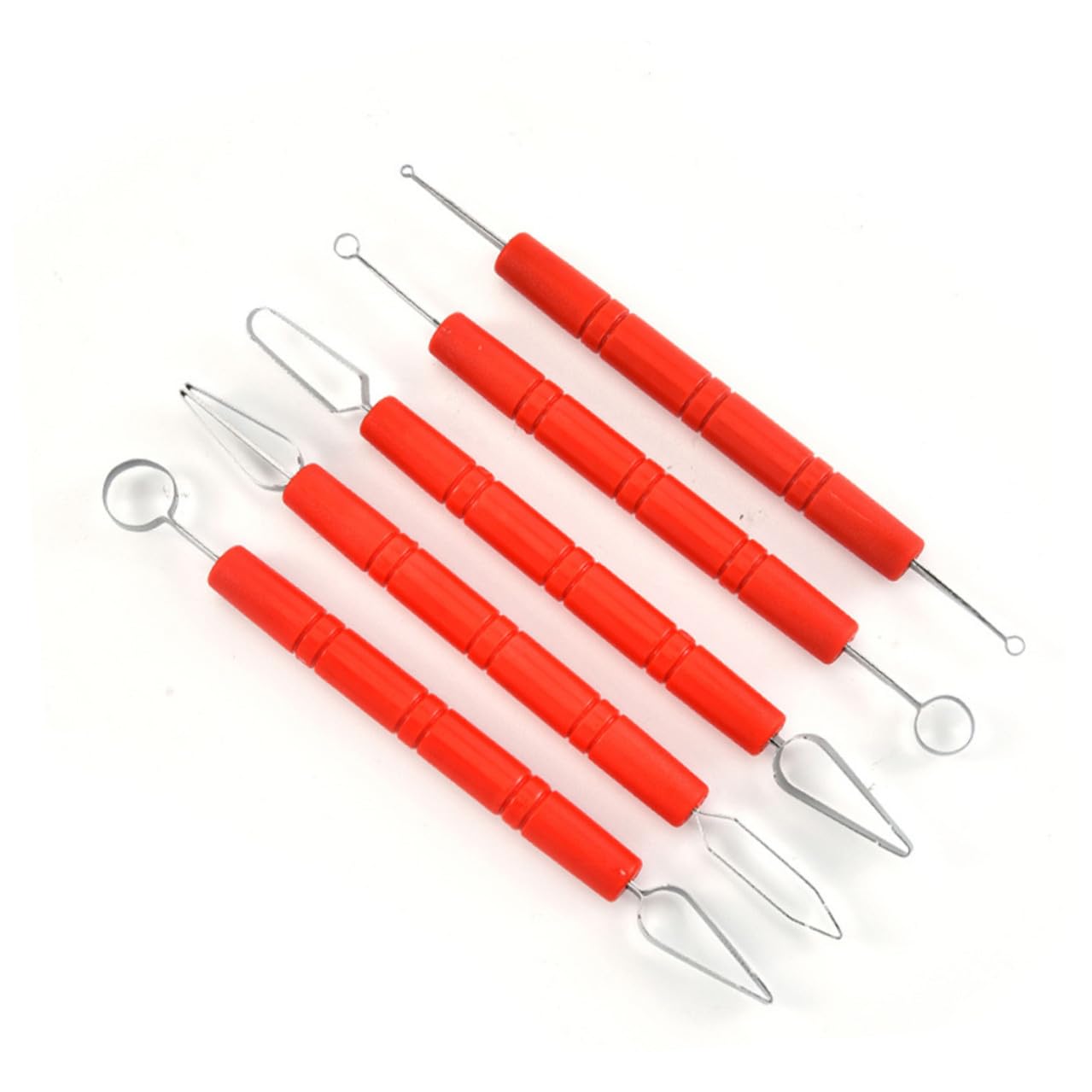Healvian Kit de Herramientas Profesionales para Esculpir Arcilla y Cerámica, 5 Piezas de Acero Inoxidable y Abs, Portátil para Adultos y Niños, Manualidades y Modelado Artístico, Uso