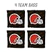 YouTheFan Officially-Licensed NFL Cleveland Browns Set of 4 Cornhole Bags - All Weather Regulation 6” x 6” Size - 16oz Weight - Designed in USA