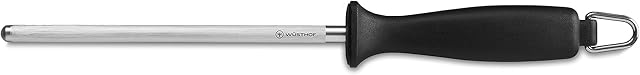 WÜSTHOF Sharpening Steel, Black/Silver, 18 cm