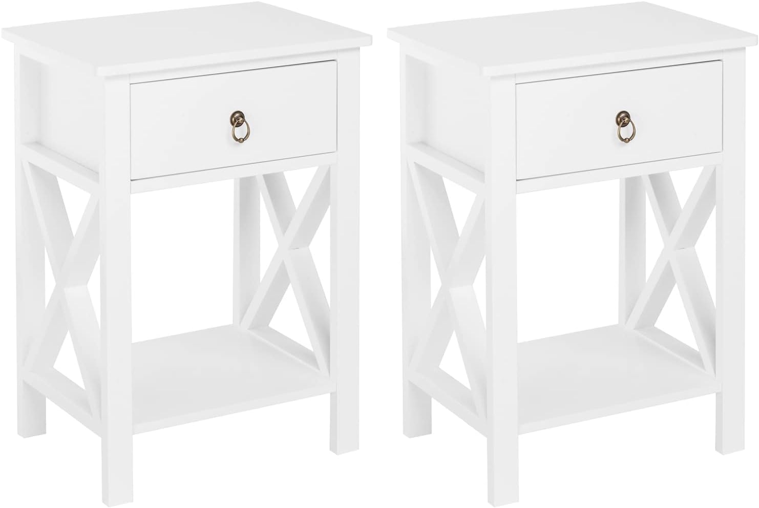 Nightstands Set of 2, Modern Bedside Table with 1 Drawer