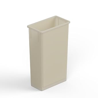 23 Gallon Beige Rectangular Slim Trash Can | Great for Home, Commercial, or Restaurant Use.