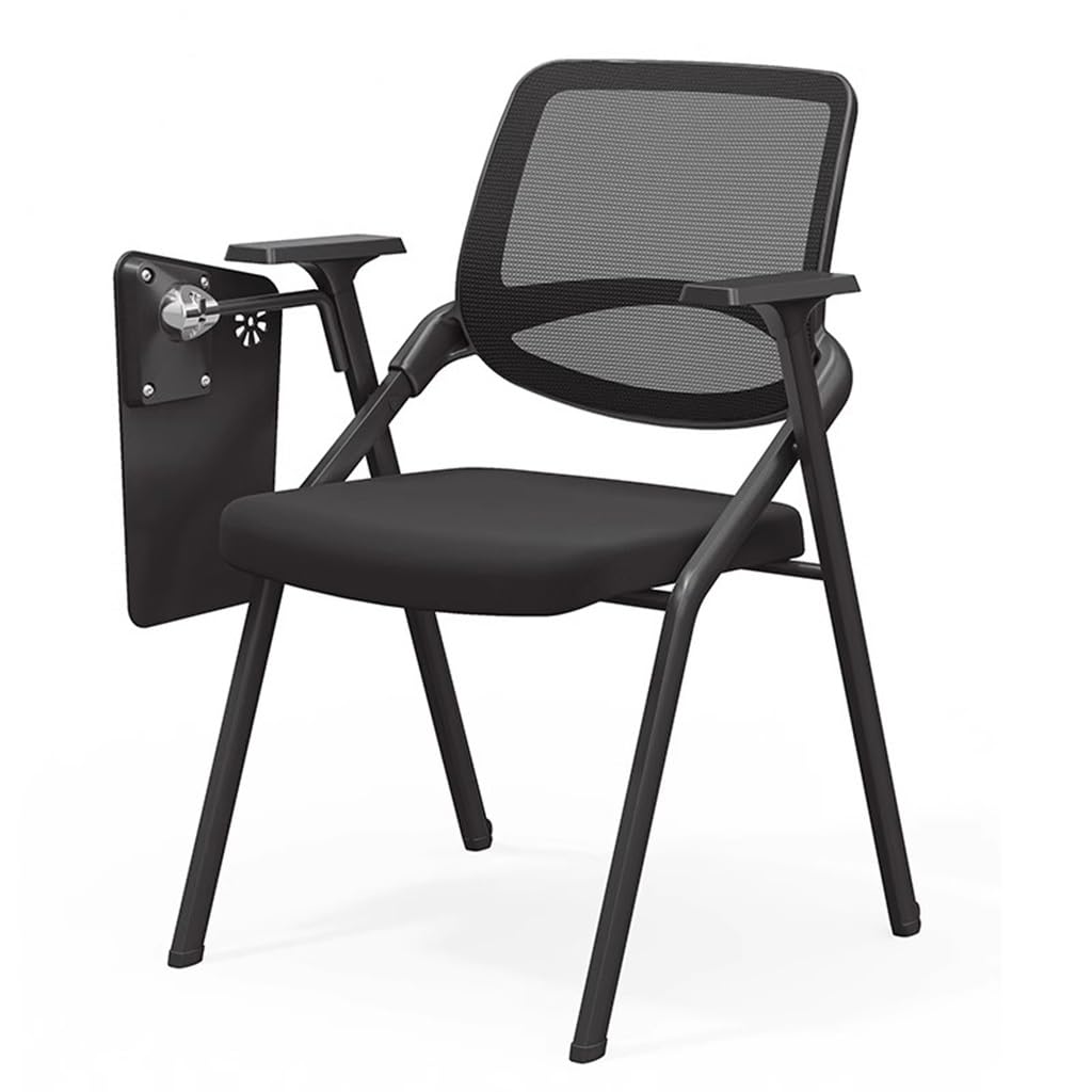 Chaise de conférence pliante noire sans roulettes pour salle de formation compacte et modulable