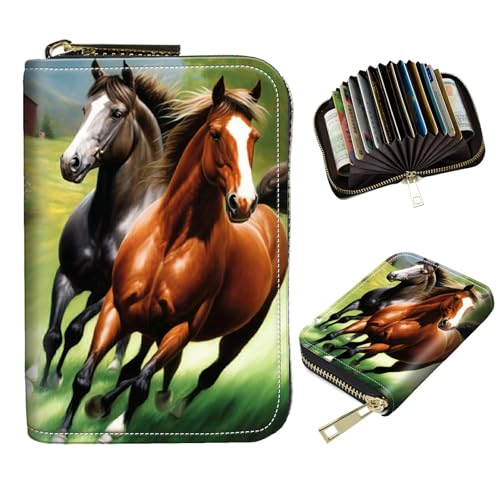 DIGTIALL RFID Credit Card Holder Wallet,Running Horse