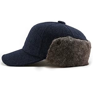 Comhats Wool Baseball Cap Men Fur Hunting Trapper Dad Hats Sports Earflap Unisex M L XL