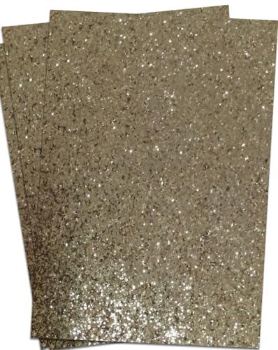 Off Paper Especiais Papel Glitter Pacote com 5 Folhas, Dourado, A4, 180g