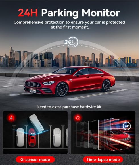 Image of YOURKARTS.COM T18 4K Touch Screen Dual Dash Cam with WiFi, GPS Logger, ADAS, G-Sensor, Parking Mode, Front & Rear Camera, 3m Cable & Charger | 18M Warranty