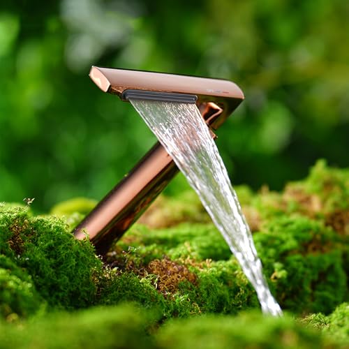 Mitigeur lavabo cascade sans éclaboussures grâce à l'angle réglable or rose