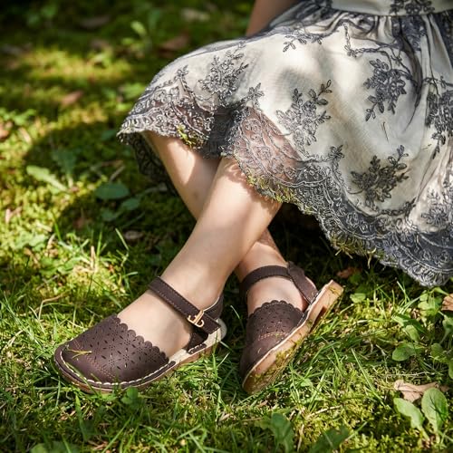 Image of THEE BRON Toddler Floral Cutout Closed Toe Sandals for Girls Breathable Summer Shoes