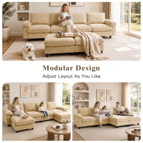 Image of Sectional Couches for Living Room, 141 inch U Shaped Cloud Sofa & Couch