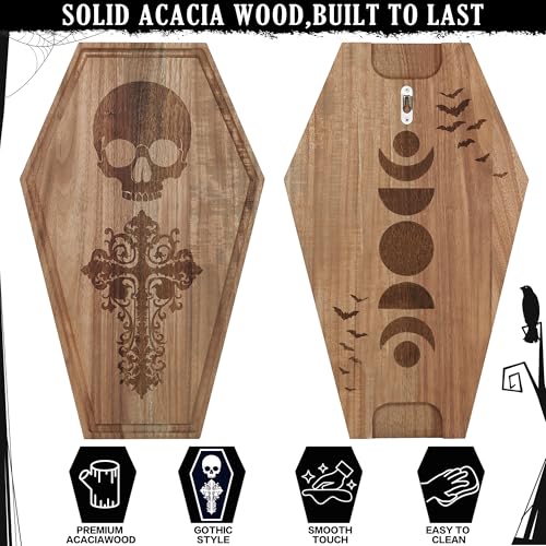 Tabla de cortar Halloween ataúd madera acacia 43x27 cm miniatura 6