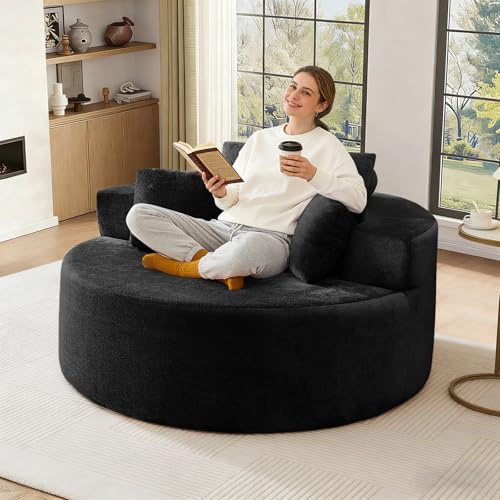 Sillón Chaise Redondo Terry Cloth Negro miniatura 1