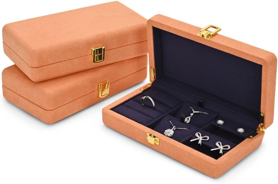 Multi-function Velvet Display Box with Microfiber Jewelry Organizer Case for Pendant Bracelet(Black)