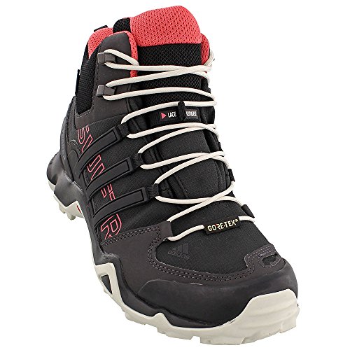 adidas Women's Terrex Swift R Mid GTX Hiking Shoe-Black/Black/Tactile Pink-10