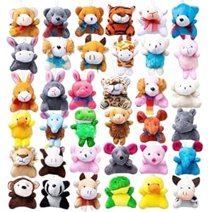 JOYIN 12 Pack Random Mini Animal Plush Toy Assortment (12 Units 3″ Each),Bulk Stuffed Animals for Kids, Small Animals Plush Keychain Decoration, Carnival Prizes, Valentine’s Day Party Favors