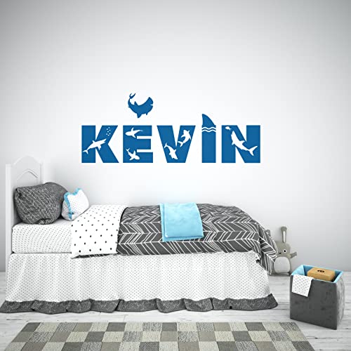Vinilo decorativo personalizado tiburón para pared miniatura 2