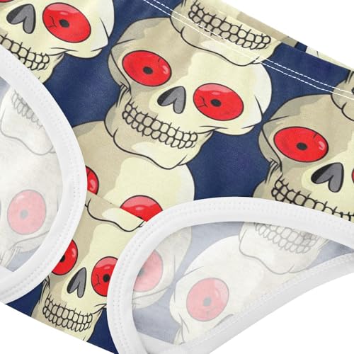 Cotton Girls Underwear Toddler Beige Skulls Navy Blue Panties Little Girl Print Kids Briefs Undies 2t4