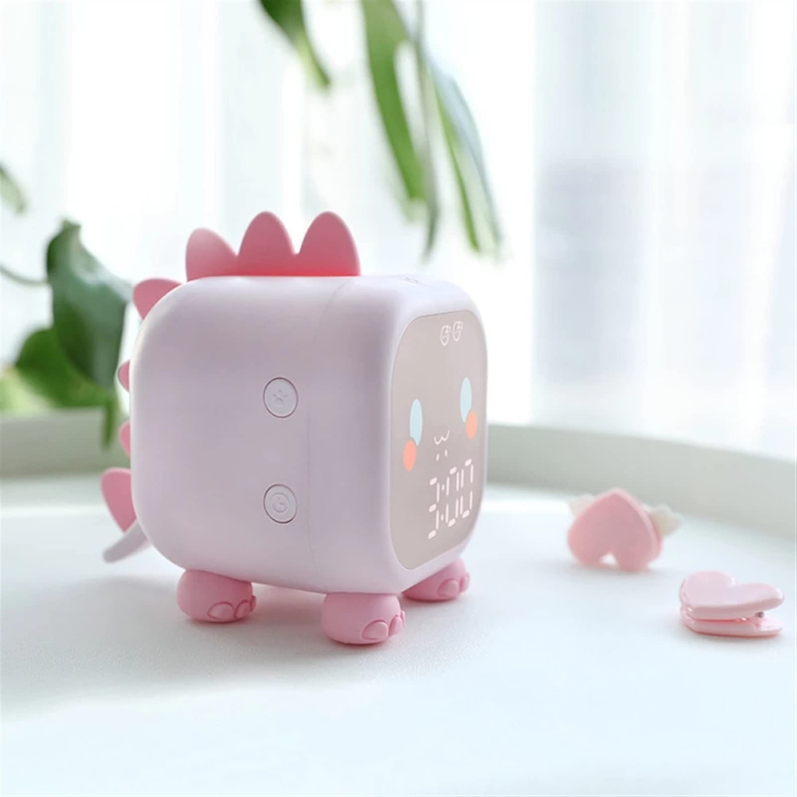Budzik Budzik dla dzieci Cute Cyfrowy budzik dla dzieci nocne Zegar Dzieci Sleep Trainist Wake Up Night Light Clock do sypialni (Color : Green)