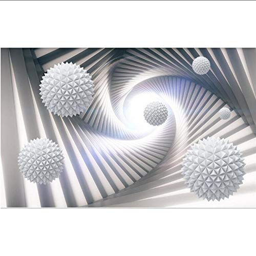 Benutzerdefinierte 3D-Wandbilder Moderne Abstrakte Stereoskopische Raumkreis-Kugel Living Tv-Hintergrundfoto-Tapetenwandbild-140X100Cm (56 *