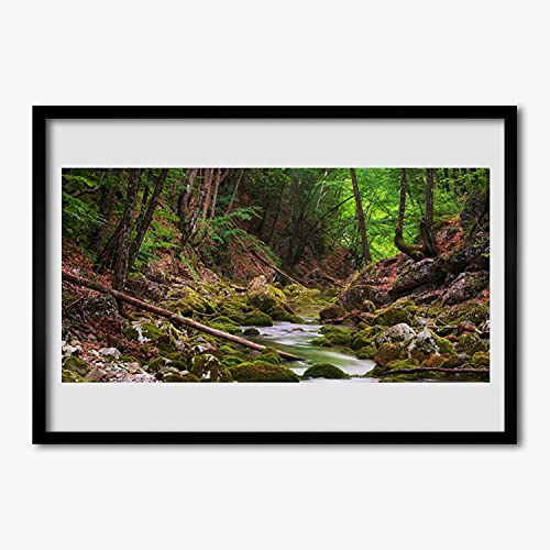 Cadre de décoration forêt et mousse 70x50 cm Tulup avec moulure haut de gamme