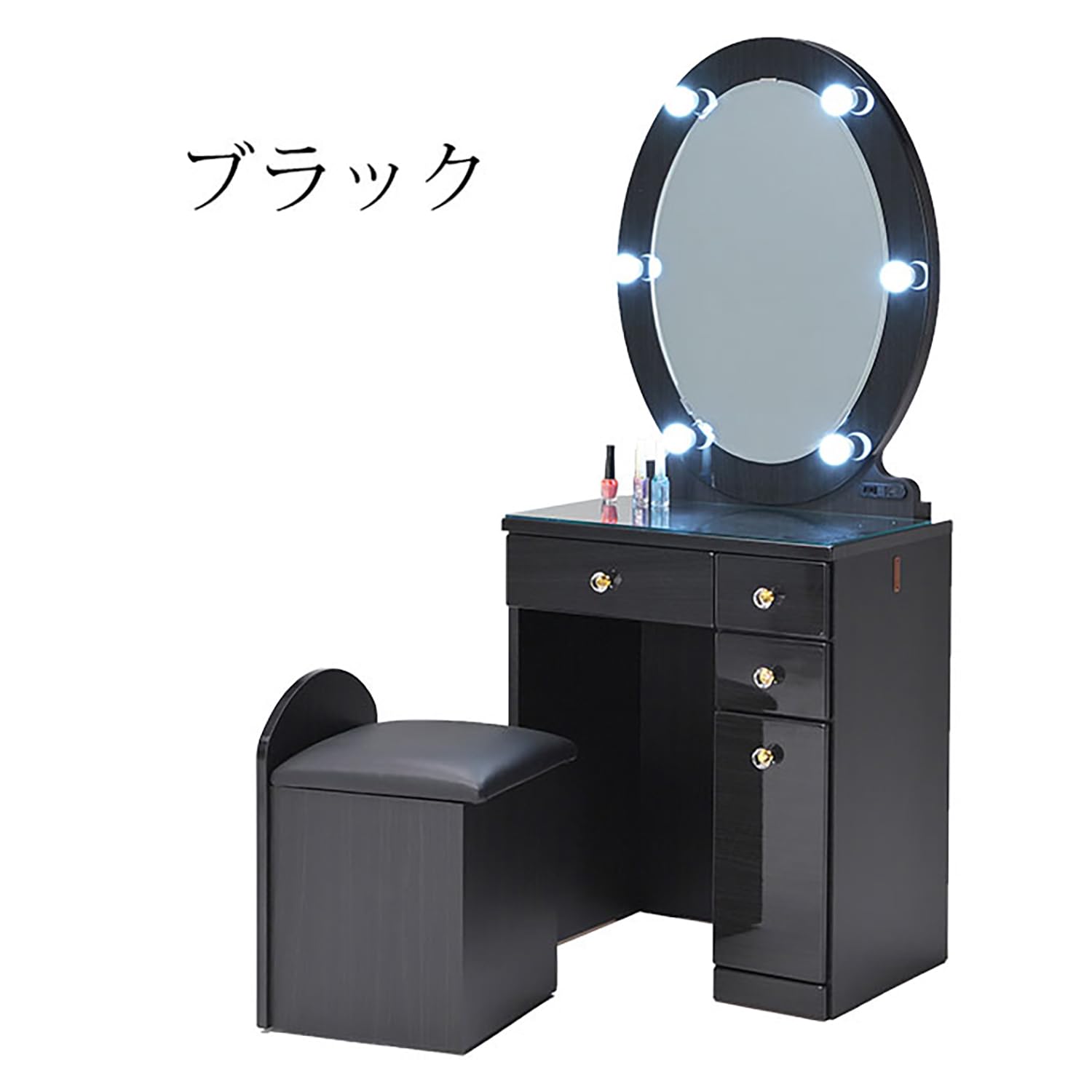 可動式ライト付き ドレッサー 化粧台　メイク台 ブラック スリム Amazon.co.jp: ドレッサー ライト付き 化粧台 コスメ台 幅60 LED 照明