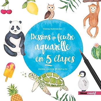 Hardcover Dessins au feutre aquarelle en 5 étapes [French] Book