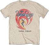 Beach Boys Men's 1983 Vintage Tour T-Shirt Small | Officially Licensed Merchandise Brown