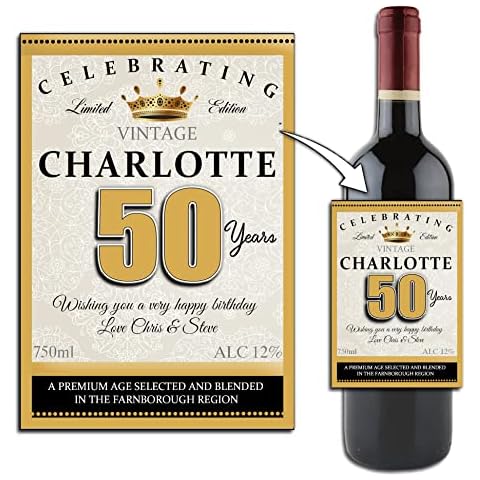 Personalised Wine/Champagne Bottle Label ~ Happy Birthday Gift Idea N158 Any Age 18th 21st 30th 40th 50th 60th Cover