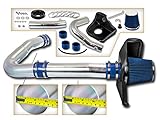 Cold Air Intake System with Heat Shield Kit + Filter Combo BLUE Compatible For 11-21...