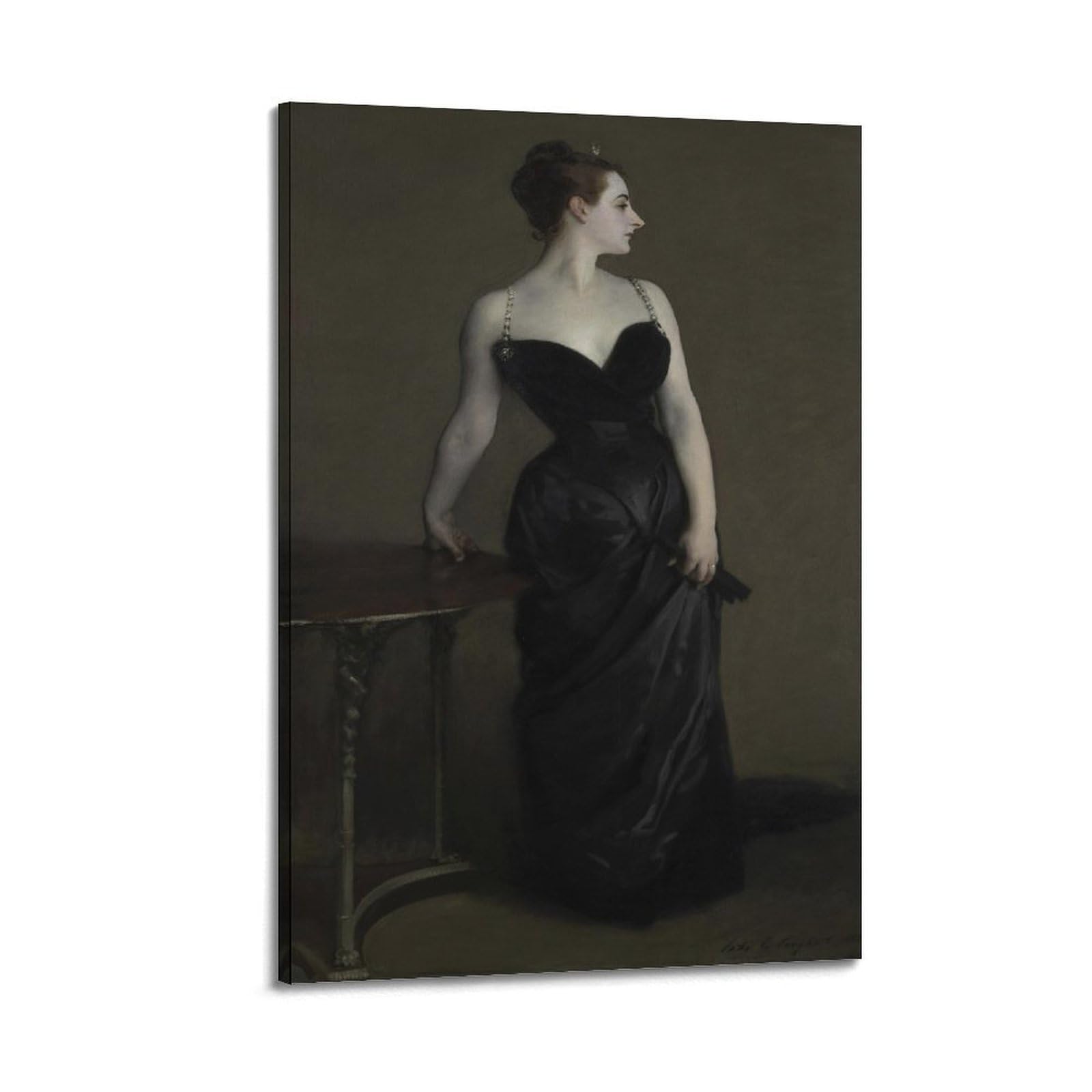 Stampa artistica da parete su tela, motivo: cantante Sargent-Madame X (Madame Pierre Gautreau), John Singer Sargent, decorazione moderna (50 x 75 cm)