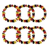 6 Stück Deutschland Fanartikel Blumenkette,Deutschland Blumenkette Hawaii Ketten Hawaiikette in Schwarz, Rot,Gelb Deutscher Uropameisterschaft Deko Nationalmannschaft Fanpaket für Fußballpartys