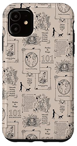 Coque iPhone 11 Disney 101 Dalmatians une finition livre vintage haut de gamme