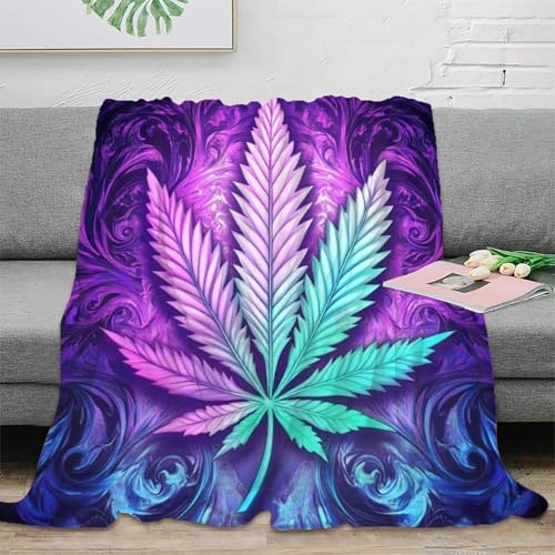 Couverture Leaf Psychedelic plaid chaud contre le froid au salon - 2