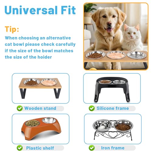 elzle Katzennäpfe, 3 Stück Fressnäpfe für Katzen Edelstahl, Spülmaschinenfest 5,5 Zoll Futternapf Katze, Ersatz für kleine Katzen und Hunde