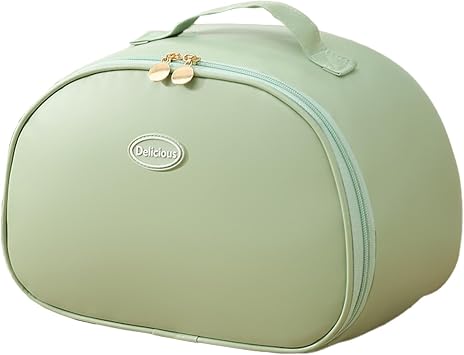 KEAIDUO Insulated Lunch Bag for Women & Men - PU Leather Thermal Cooler Tote, Leakproof Waterproof Bento Bag for Work, Office, Picnic, Travel Green