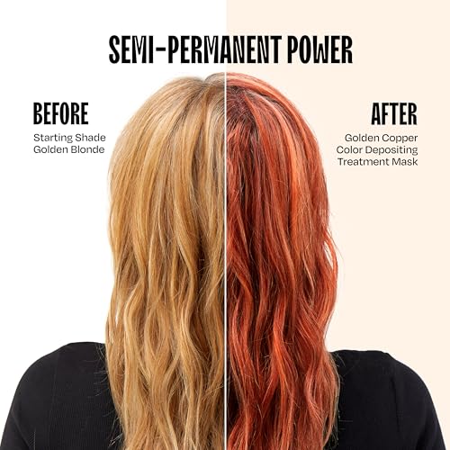 Image of Overtone Semi Permanent Hair Color Conditioner, Golden Copper, 8 oz, Nourishing, Damage-Free, Color Depositing Mask for All Hair Types with Shea Butter & Coconut Oil, Vegan & Cruelty-Free