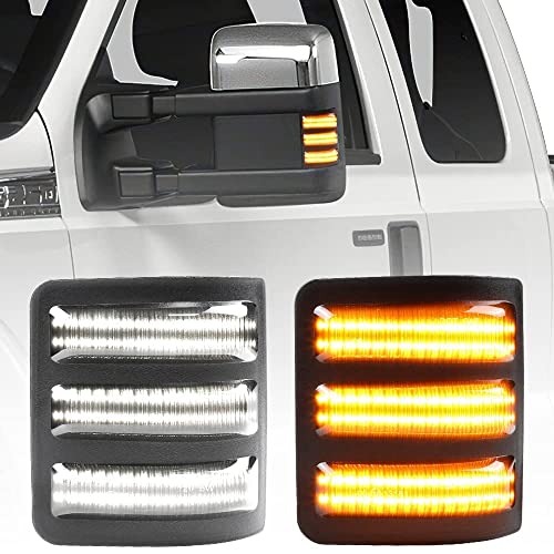2Pcs Ford Side Mirror Dynamic Led Lights Sequential Turn Signal Light Daytime Running Lights For Ford F250 F350 F450 Super Duty 2008-2016 Smoked Car Parking Light Side Mirror Marker Blinker Lamp #TOP27