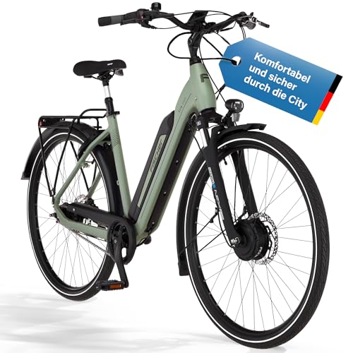 Fischer E-Bike City CITA 2403 Active Elektrofahrrad für Damen und Herren, RH 50, Frontmotor 40 Nm, 48 V Akku