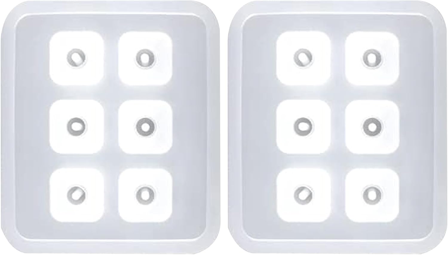 Crystal Earrings Resin Molds, 2 Pack Diamond Silicone Casting Molds with 6 Cavities Each, Clear for Gemstone Cabochon Jewelry Casting