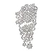 EVER FAITH 6 Inch Wedding Silver-Tone Flower Hair Comb Iridescent Clear AB Austrian Crystal A06961-2